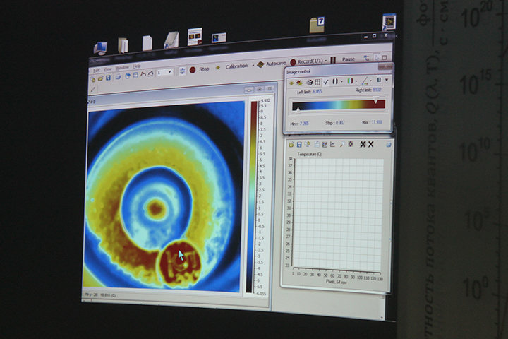 Фото к Сотрудники ИФП СО РАН объяснили и показали посетителям ИЦАЭ, как работает тепловизор